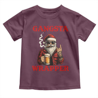 Funny Santa Drinking Beer Christmas Toddler T Shirt Gangster Rock On Hand Xmas - Wonder Print Shop