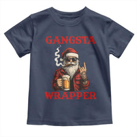 Funny Santa Drinking Beer Christmas Toddler T Shirt Gangster Rock On Hand Xmas - Wonder Print Shop