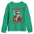 Funny Santa Drinking Beer Christmas Youth Sweatshirt Gangster Rock On Hand Xmas - Wonder Print Shop