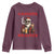 Funny Santa Drinking Beer Christmas Youth Sweatshirt Gangster Rock On Hand Xmas - Wonder Print Shop
