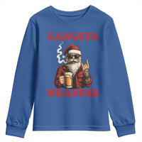 Funny Santa Drinking Beer Christmas Youth Sweatshirt Gangster Rock On Hand Xmas - Wonder Print Shop