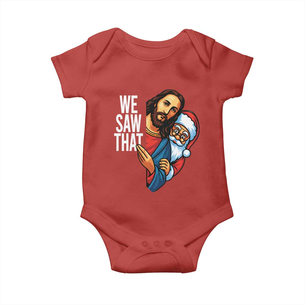 Funny Jesus Santa Meme Baby Onesie We Saw That Christmas - Wonder Print Shop