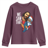 Funny Jesus Santa Meme Youth Sweatshirt We Saw That Christmas - Wonder Print Shop