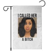 Funny Doll Face Meme Garden Flag I Called Her A Bitch - Wonder Print Shop