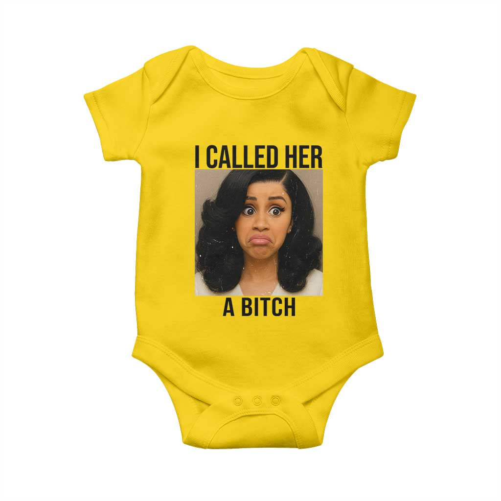 Funny Doll Face Meme Baby Onesie I Called Her A Bitch - Wonder Print Shop