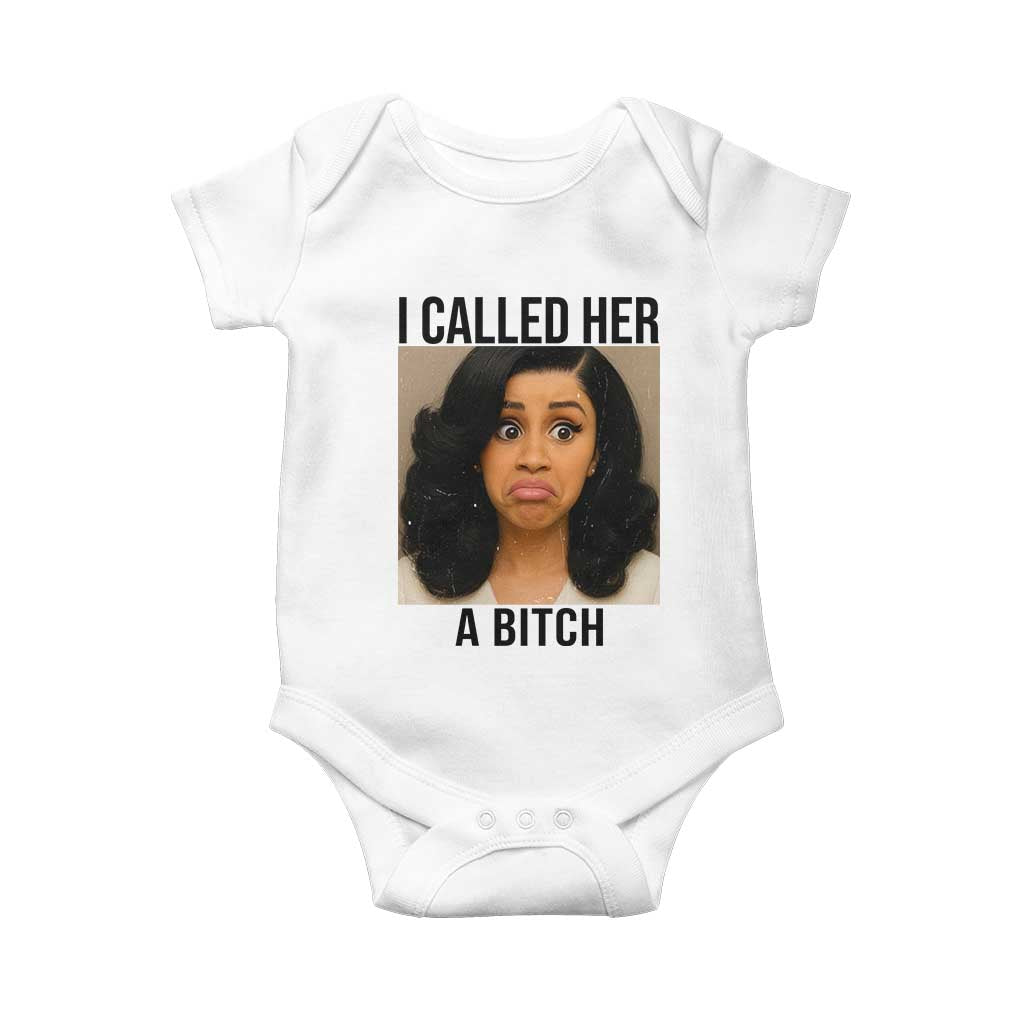 Funny Doll Face Meme Baby Onesie I Called Her A Bitch - Wonder Print Shop