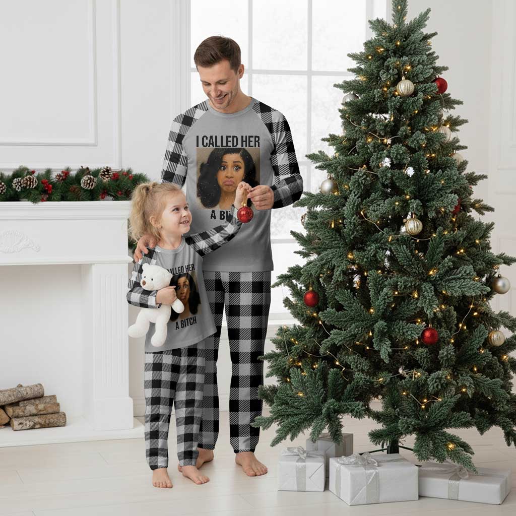 Funny Doll Face Meme Plaid Pajama Set I Called Her A Bitch - Wonder Print Shop