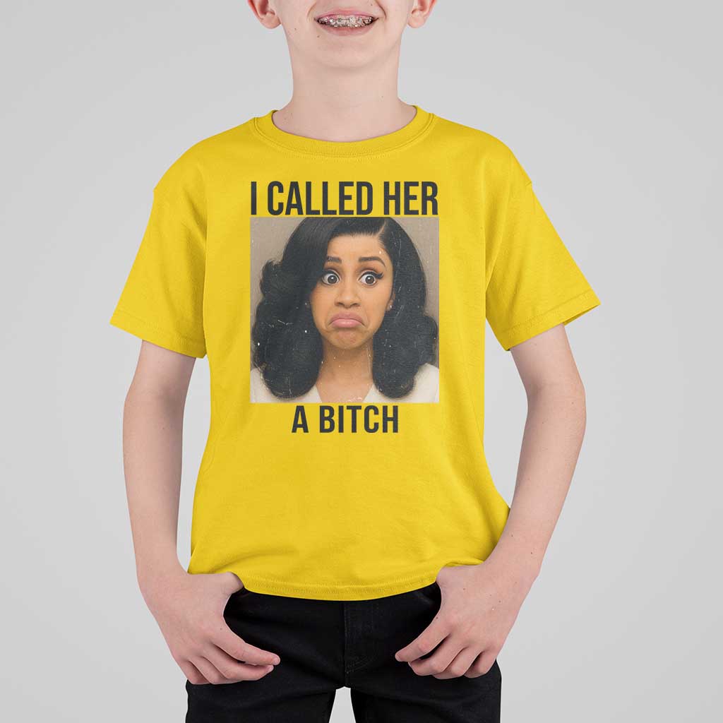 Funny Doll Face Meme T Shirt For Kid I Called Her A Bitch - Wonder Print Shop