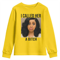 Funny Doll Face Meme Youth Sweatshirt I Called Her A Bitch - Wonder Print Shop
