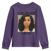 Funny Doll Face Meme Youth Sweatshirt I Called Her A Bitch - Wonder Print Shop