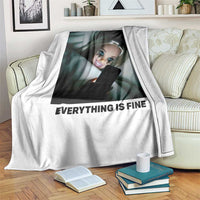 Funny Distressed Doll Face Meme Throw Blanket It Is Fine I Am Fine Everything Is Fine - Wonder Print Shop