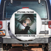 Funny Distressed Doll Face Meme Spare Tire Cover It Is Fine I Am Fine Everything Is Fine - Wonder Print Shop