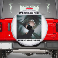 Funny Distressed Doll Face Meme Spare Tire Cover It Is Fine I Am Fine Everything Is Fine - Wonder Print Shop