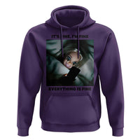 Funny Distressed Doll Face Meme Hoodie It Is Fine I Am Fine Everything Is Fine - Wonder Print Shop