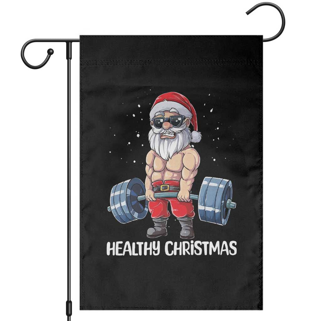 Funny Santa Gym Xmas Garden Flag Healthy Christmas - Wonder Print Shop
