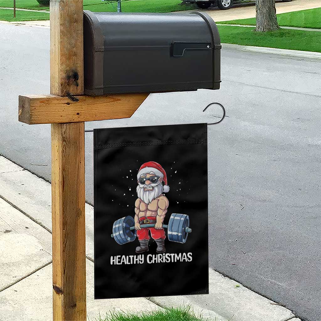 Funny Santa Gym Xmas Garden Flag Healthy Christmas - Wonder Print Shop