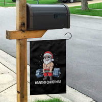 Funny Santa Gym Xmas Garden Flag Healthy Christmas - Wonder Print Shop
