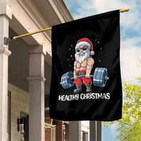 Funny Santa Gym Xmas Garden Flag Healthy Christmas - Wonder Print Shop