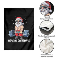 Funny Santa Gym Xmas Garden Flag Healthy Christmas - Wonder Print Shop