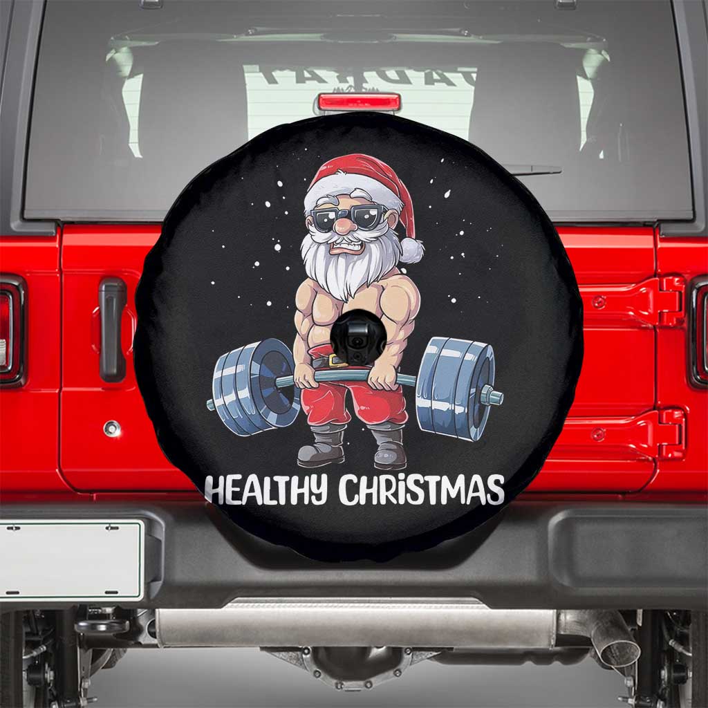 Funny Santa Gym Xmas Spare Tire Cover Healthy Christmas - Wonder Print Shop