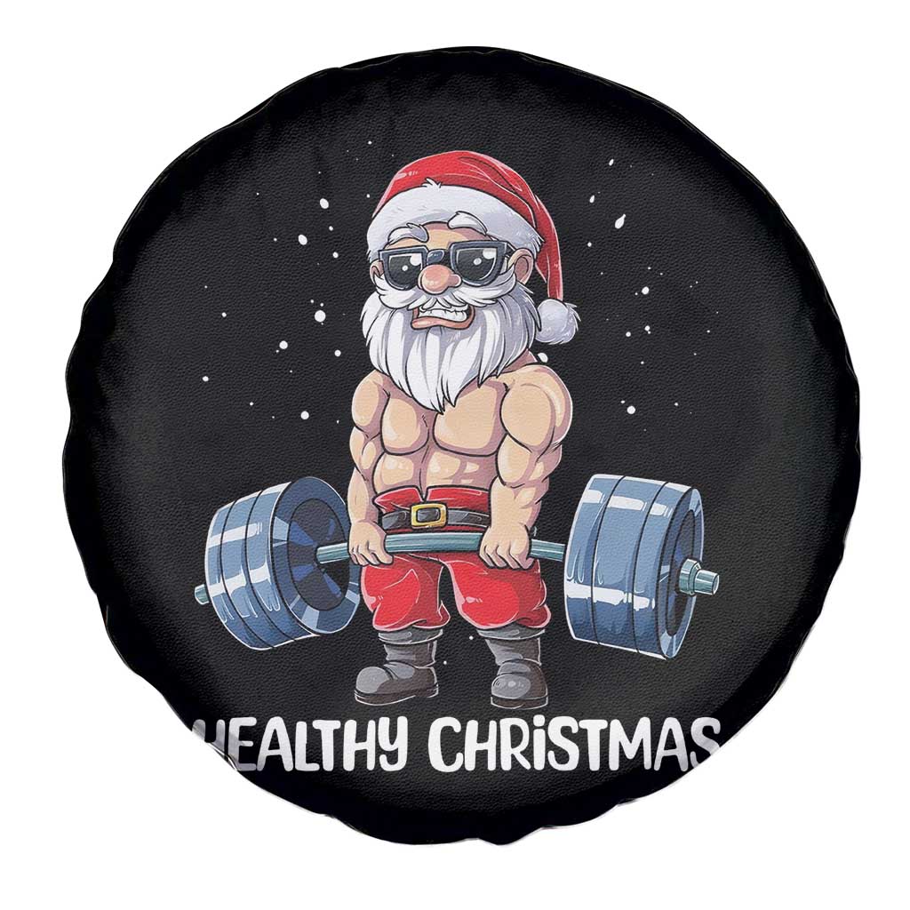 Funny Santa Gym Xmas Spare Tire Cover Healthy Christmas - Wonder Print Shop