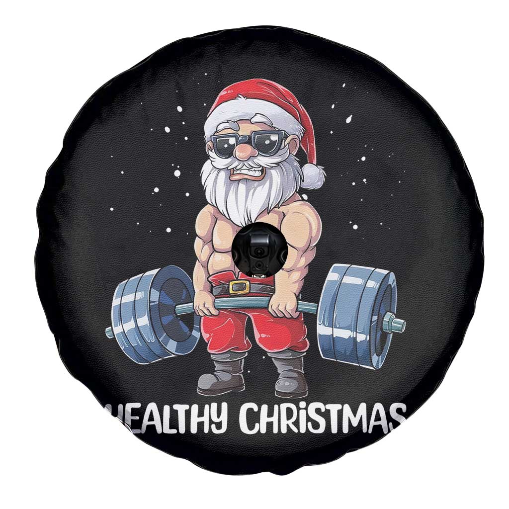 Funny Santa Gym Xmas Spare Tire Cover Healthy Christmas - Wonder Print Shop