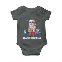 Funny Santa Gym Xmas Baby Onesie Healthy Christmas - Wonder Print Shop