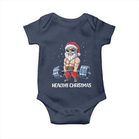 Funny Santa Gym Xmas Baby Onesie Healthy Christmas - Wonder Print Shop