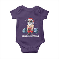 Funny Santa Gym Xmas Baby Onesie Healthy Christmas - Wonder Print Shop