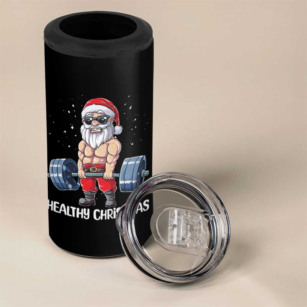 Funny Santa Gym Xmas 4 in 1 Can Cooler Tumbler Healthy Christmas - Wonder Print Shop