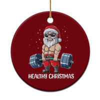 Funny Santa Gym Xmas Ceramic Ornament Healthy Xmas - Wonder Print Shop