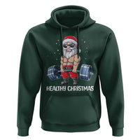 Funny Santa Gym Xmas Hoodie Healthy Christmas - Wonder Print Shop