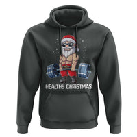 Funny Santa Gym Xmas Hoodie Healthy Christmas - Wonder Print Shop