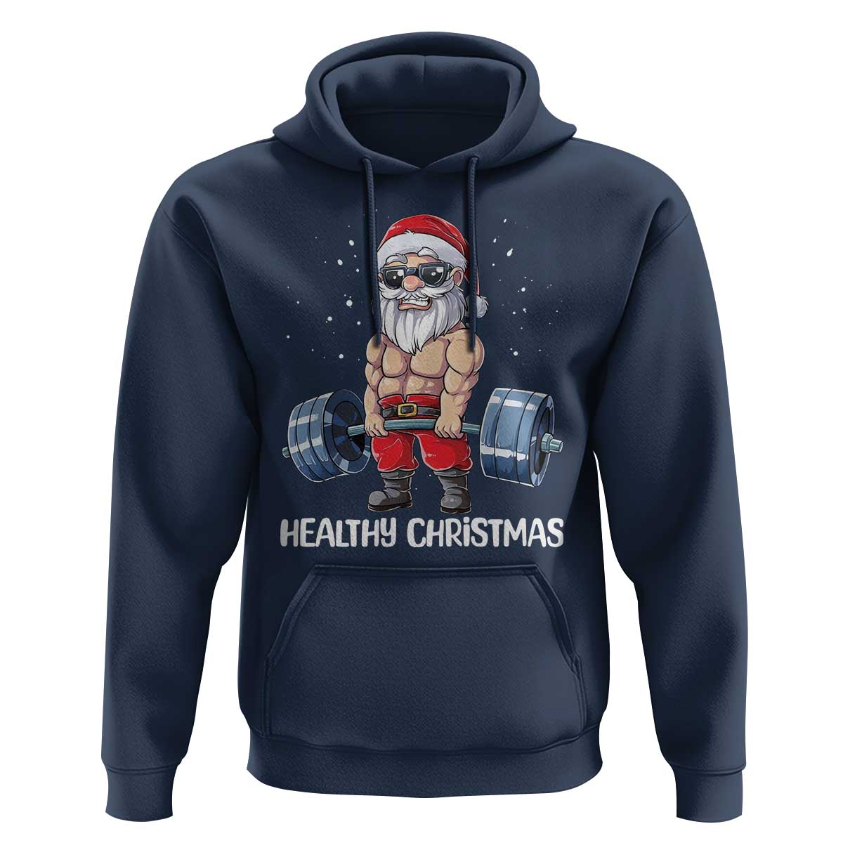 Funny Santa Gym Xmas Hoodie Healthy Christmas - Wonder Print Shop