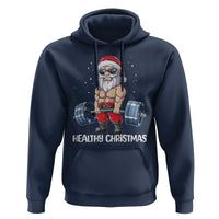 Funny Santa Gym Xmas Hoodie Healthy Christmas - Wonder Print Shop