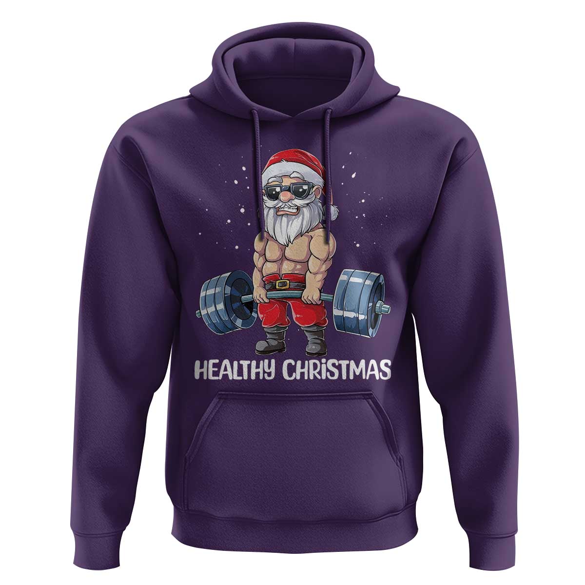Funny Santa Gym Xmas Hoodie Healthy Christmas - Wonder Print Shop