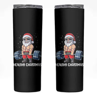 Funny Santa Gym Xmas Skinny Tumbler Healthy Christmas - Wonder Print Shop