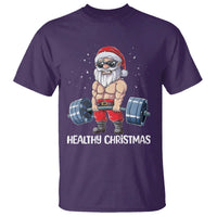 Funny Santa Gym Xmas T Shirt Healthy Christmas - Wonder Print Shop