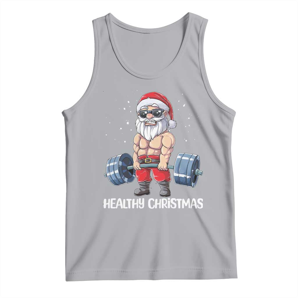 Funny Santa Gym Xmas Tank Top Healthy Christmas - Wonder Print Shop
