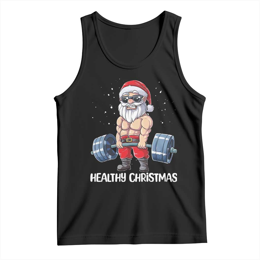 Funny Santa Gym Xmas Tank Top Healthy Christmas - Wonder Print Shop