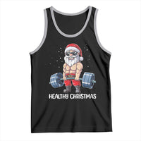 Funny Santa Gym Xmas Tank Top Healthy Christmas - Wonder Print Shop