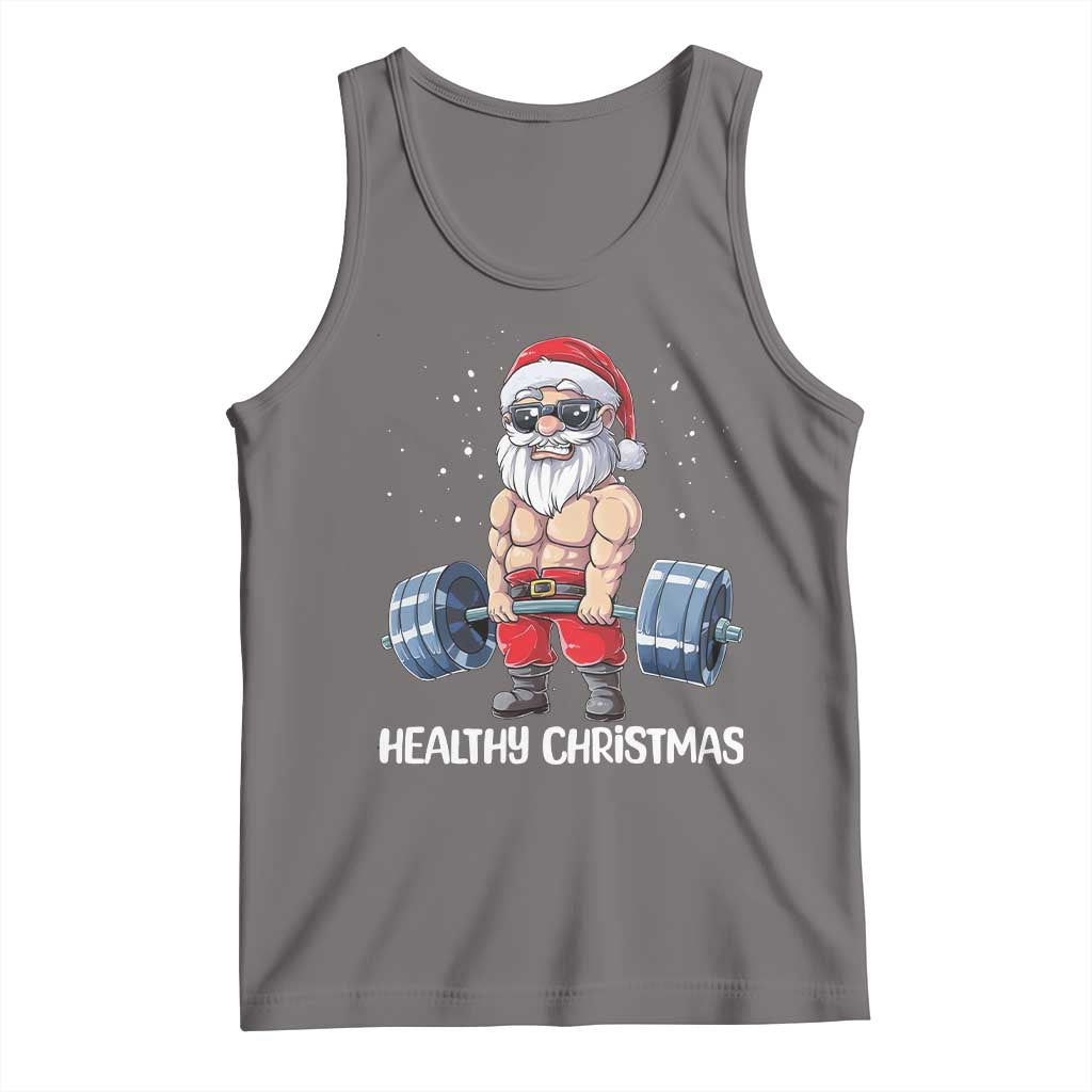 Funny Santa Gym Xmas Tank Top Healthy Christmas - Wonder Print Shop