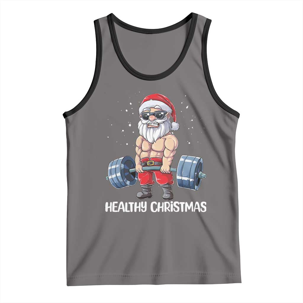 Funny Santa Gym Xmas Tank Top Healthy Christmas - Wonder Print Shop