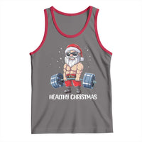 Funny Santa Gym Xmas Tank Top Healthy Christmas - Wonder Print Shop