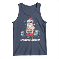 Funny Santa Gym Xmas Tank Top Healthy Christmas - Wonder Print Shop
