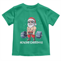 Funny Santa Gym Xmas Toddler T Shirt Healthy Christmas - Wonder Print Shop
