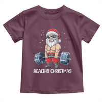 Funny Santa Gym Xmas Toddler T Shirt Healthy Christmas - Wonder Print Shop
