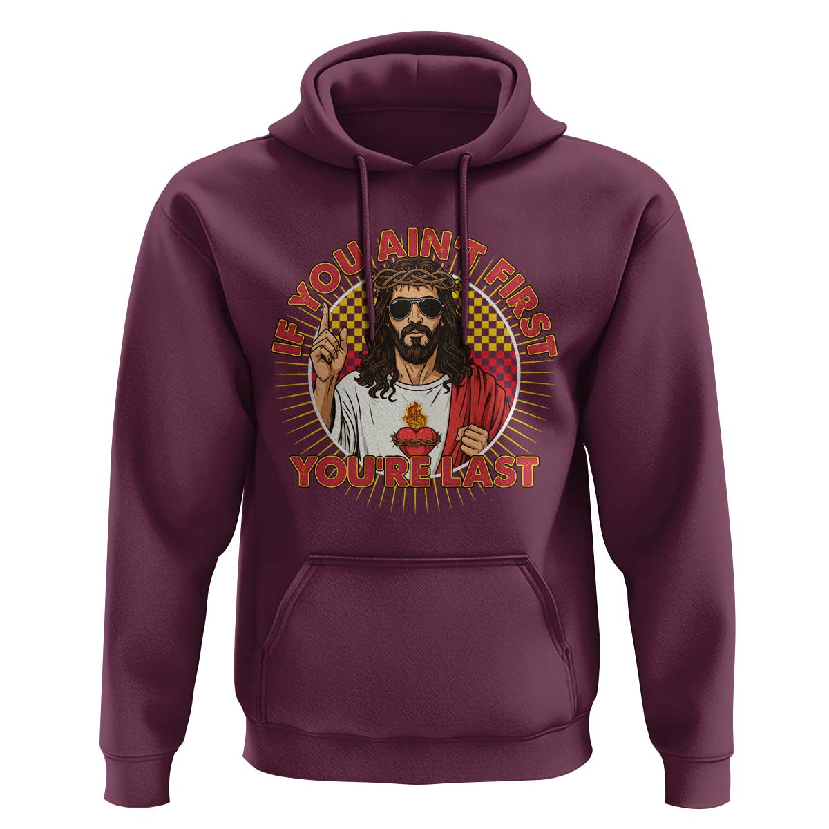 Funny Jesus Racing Hoodie If You Are Not First You Are Last - Wonder Print Shop