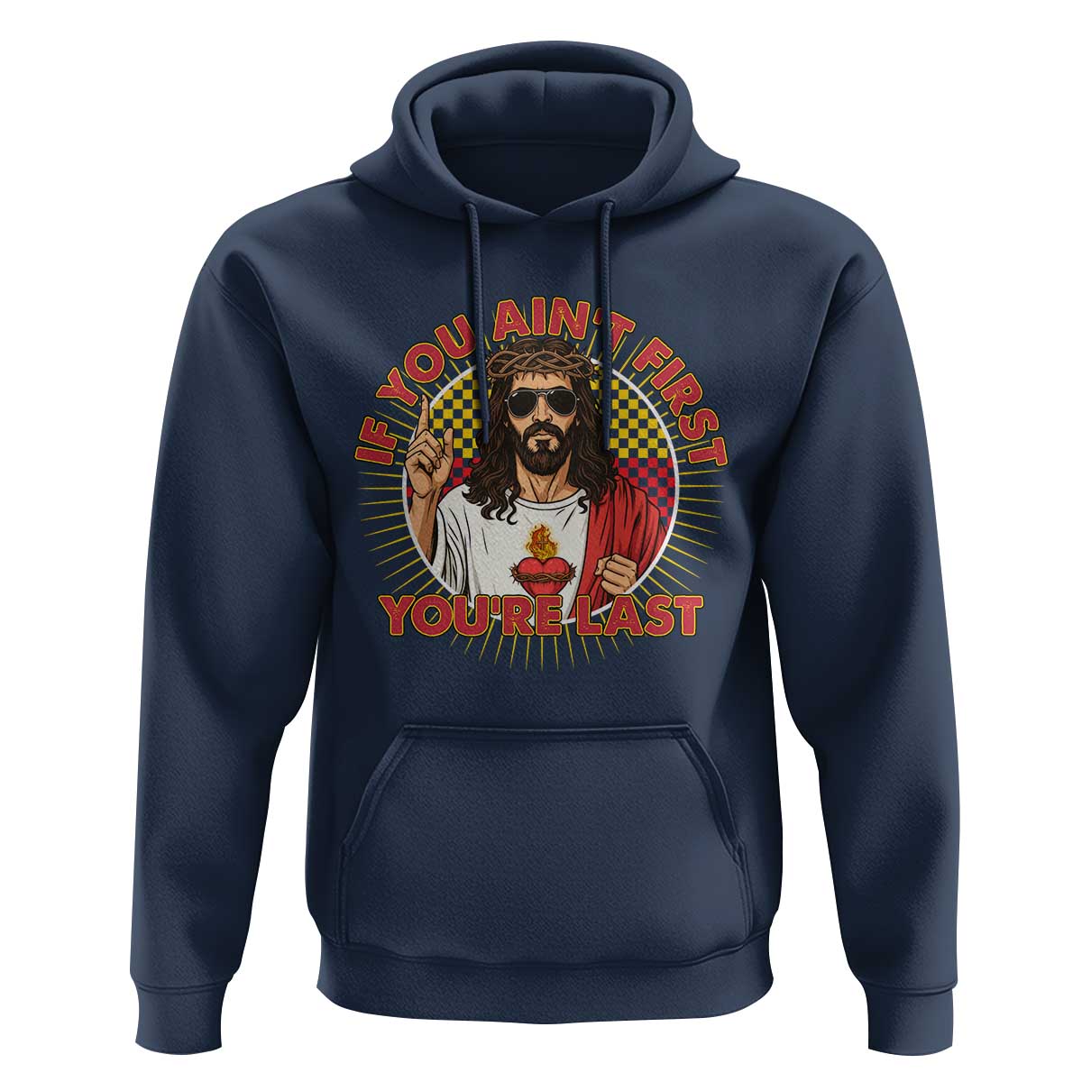 Funny Jesus Racing Hoodie If You Are Not First You Are Last - Wonder Print Shop