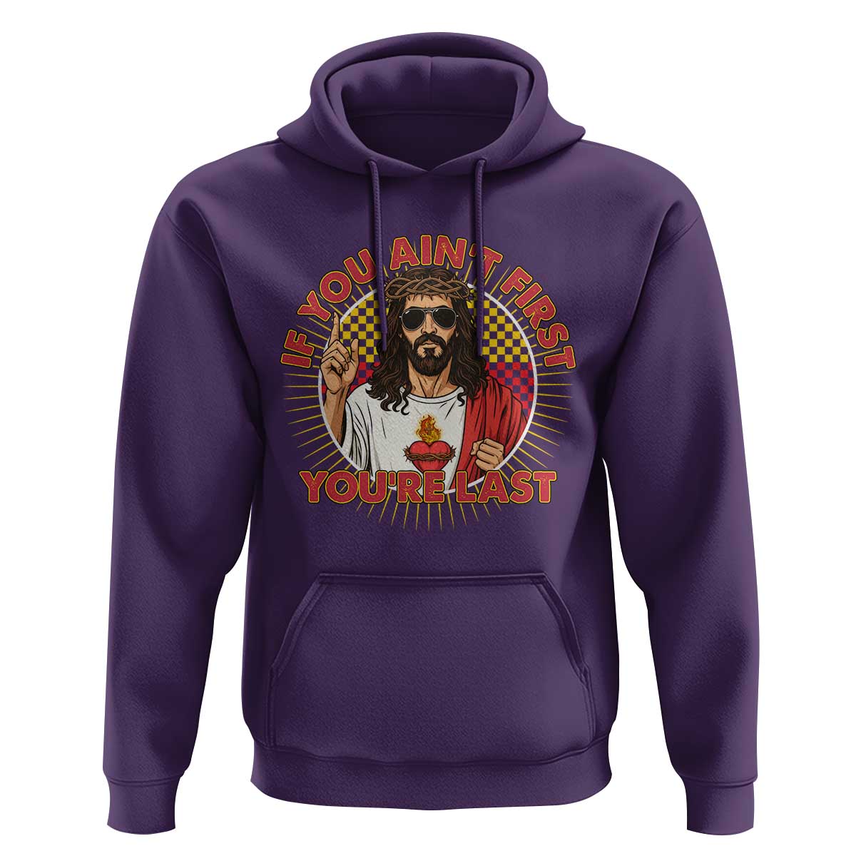 Funny Jesus Racing Hoodie If You Are Not First You Are Last - Wonder Print Shop